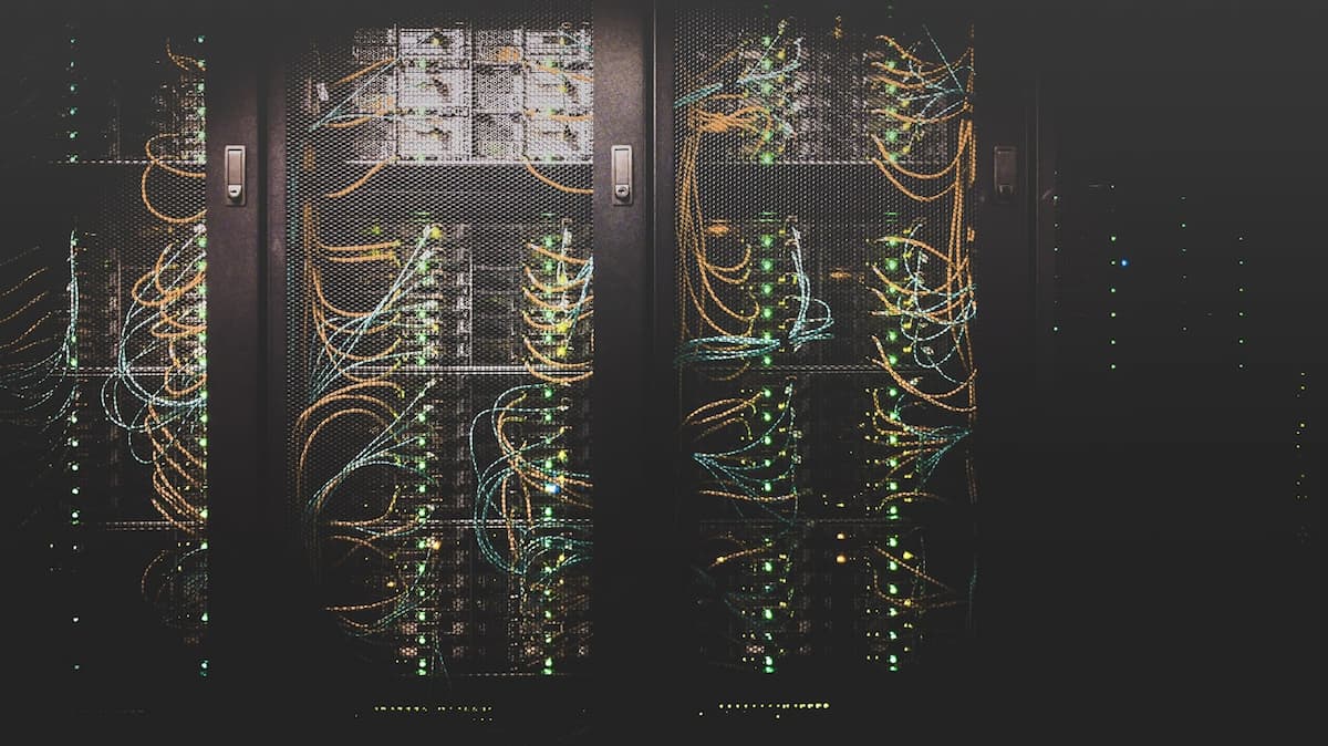 Cybersecurity network and server room